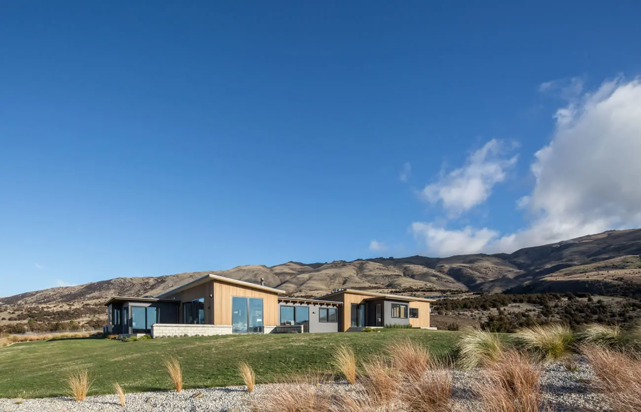 Exterior view of an energy efficient home in Queensberry Hills NZ
